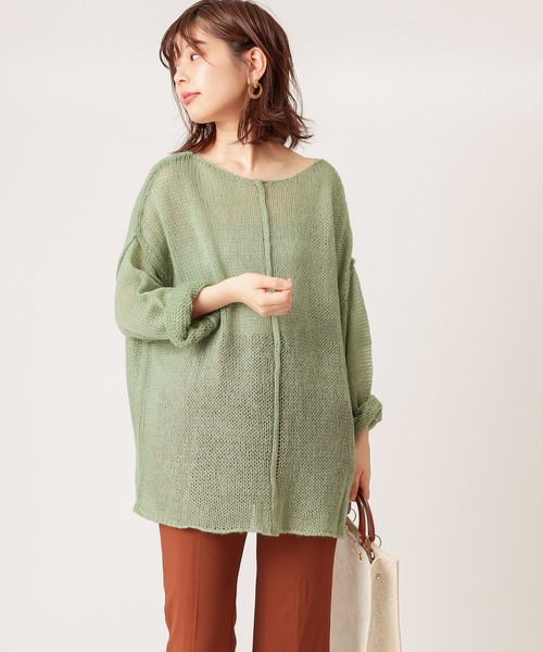 natural couture（ナチュラルクチュール）の「モヘアライクふんわり透かしニット（ニット/セーター・レディース・ブラウン/ピンク/グリーン・FREE）」の19枚目の写真