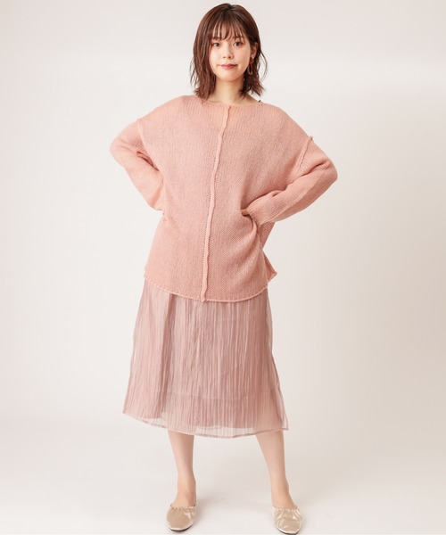 natural couture（ナチュラルクチュール）の「モヘアライクふんわり透かしニット（ニット/セーター・レディース・ブラウン/ピンク/グリーン・FREE）」の17枚目の写真