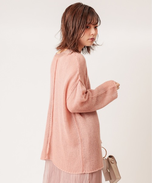 natural couture（ナチュラルクチュール）の「モヘアライクふんわり透かしニット（ニット/セーター・レディース・ブラウン/ピンク/グリーン・FREE）」の9枚目の写真