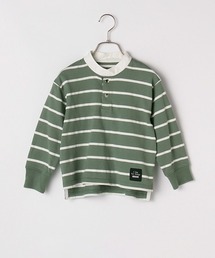 b・ROOM | ボーダースタンドカラーラガーシャツ(Tシャツ/カットソー)