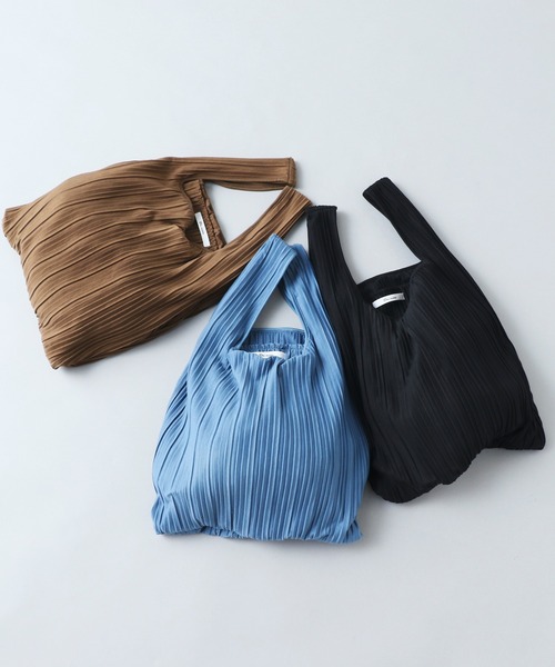 PUAL CE CIN（ピュアルセシン）の「【Du noir】プリーツエコバック（エコバッグ/サブバッグ・レディース・ブラック/ブルー/カーキ・FREE）」の18枚目の写真