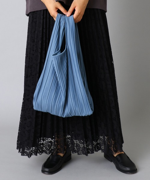 PUAL CE CIN（ピュアルセシン）の「【Du noir】プリーツエコバック（エコバッグ/サブバッグ・レディース・ブラック/ブルー/カーキ・FREE）」の6枚目の写真