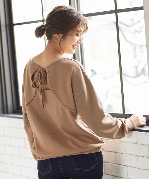 KOBE LETTUCE(コウベレタス)の「バックオープンプルオーバー(Tシャツ/カットソー・レディース・グリーン系その他/チャコール/モカ/ベージュ・FREE)」の1枚目の写真