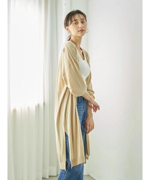 earth music&ecology（アースミュージックアンドエコロジー）の「洗えるトッパーカーディガン ＊（カーディガン/ボレロ・レディース・ブラック/カーキ/モカ/杢グレー/ライトベージュ/ブルー系その他7・FREE）」の19枚目の写真
