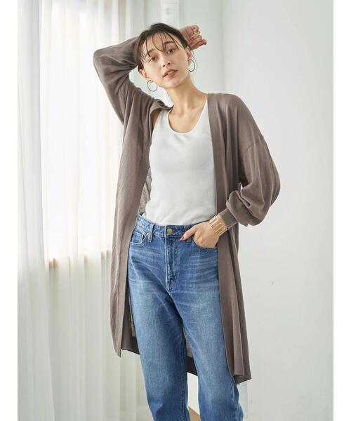 earth music&ecology（アースミュージックアンドエコロジー）の「洗えるトッパーカーディガン ＊（カーディガン/ボレロ・レディース・ブラック/カーキ/モカ/杢グレー/ライトベージュ/ブルー系その他7・FREE）」の20枚目の写真
