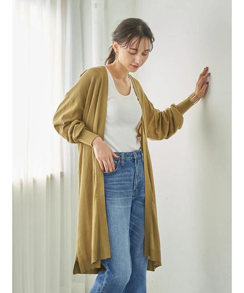 earth music&ecology（アースミュージックアンドエコロジー）の「洗えるトッパーカーディガン ＊（カーディガン/ボレロ・レディース・ブラック/カーキ/モカ/杢グレー/ライトベージュ/ブルー系その他7・FREE）」の21枚目の写真