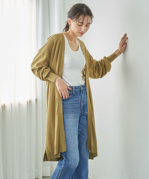 earth music&ecology（アースミュージックアンドエコロジー）の「洗えるトッパーカーディガン ＊（カーディガン/ボレロ・レディース・ブラック/カーキ/モカ/杢グレー/ライトベージュ/ブルー系その他7・FREE）」の5枚目の写真