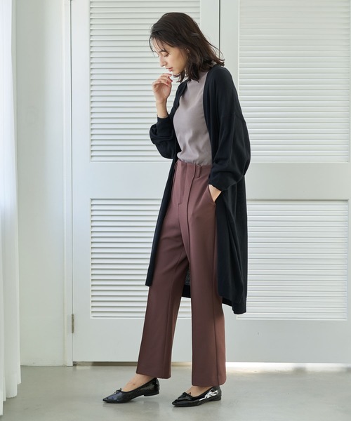 earth music&ecology（アースミュージックアンドエコロジー）の「洗えるトッパーカーディガン ＊（カーディガン/ボレロ・レディース・ブラック/カーキ/モカ/杢グレー/ライトベージュ/ブルー系その他7・FREE）」の2枚目の写真