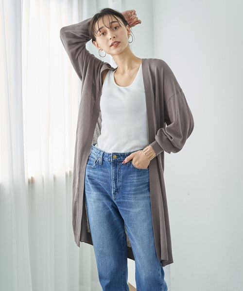 earth music&ecology（アースミュージックアンドエコロジー）の「洗えるトッパーカーディガン ＊（カーディガン/ボレロ・レディース・ブラック/カーキ/モカ/杢グレー/ライトベージュ/ブルー系その他7・FREE）」の13枚目の写真