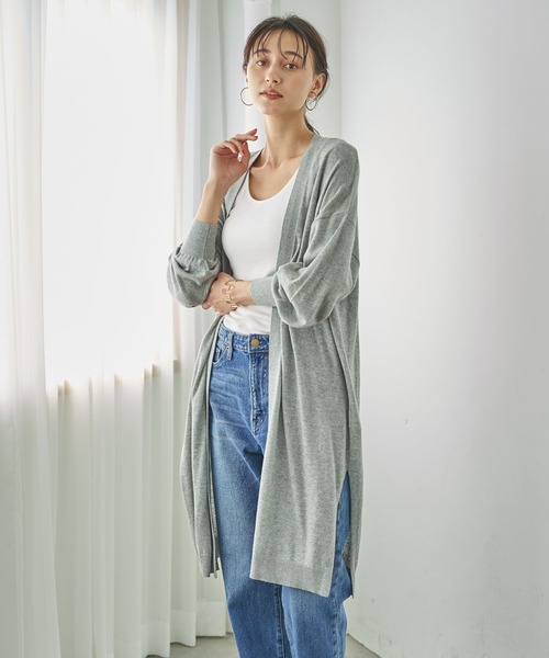 earth music&ecology（アースミュージックアンドエコロジー）の「洗えるトッパーカーディガン ＊（カーディガン/ボレロ・レディース・ブラック/カーキ/モカ/杢グレー/ライトベージュ/ブルー系その他7・FREE）」の14枚目の写真