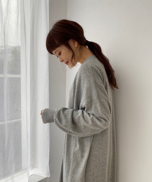 earth music&ecology（アースミュージックアンドエコロジー）の「洗えるトッパーカーディガン ＊（カーディガン/ボレロ・レディース・ブラック/カーキ/モカ/杢グレー/ライトベージュ/ブルー系その他7・FREE）」の16枚目の写真