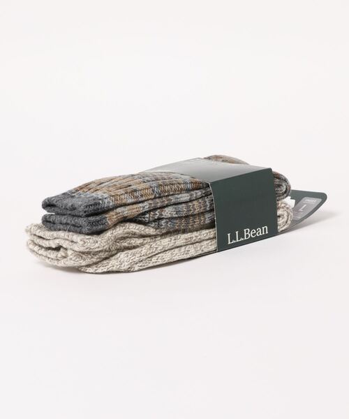 L.L.Bean(エルエルビーン)の「メリノウール・ラグ・ソックス、2足セット 10"(長さ約25cm)(ソックス/靴下・メンズ・グレー/ダークネイビー/ブラウン系その他/ブルー系その他/チャコール/バーガンディー・MEDIUM/LARGE/SMALL)」の9枚目の写真