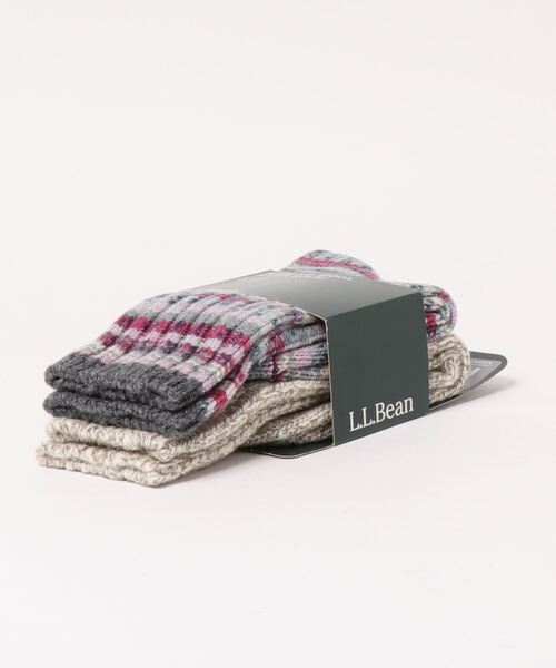 L.L.Bean(エルエルビーン)の「メリノウール・ラグ・ソックス、2足セット 10"(長さ約25cm)(ソックス/靴下・メンズ・グレー/ダークネイビー/ブラウン系その他/ブルー系その他/チャコール/バーガンディー・MEDIUM/LARGE/SMALL)」の10枚目の写真
