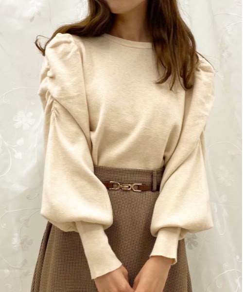 apres jour（アプレジュール）の「袖コンシャスニット【ZOZOTOWN限定アイテム】（ニット/セーター・レディース・ベージュ/アイボリー/ピンクベージュ/モカ/ブラック・X-LARGE/フリー）」の2枚目の写真