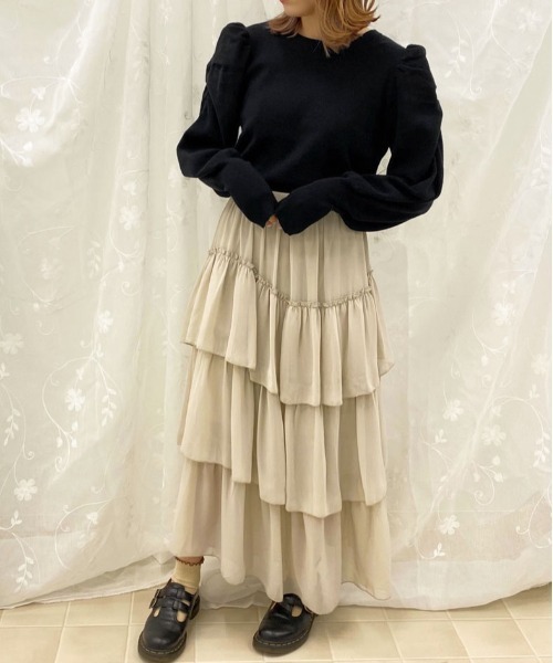 apres jour（アプレジュール）の「袖コンシャスニット【ZOZOTOWN限定アイテム】（ニット/セーター・レディース・ベージュ/アイボリー/ピンクベージュ/モカ/ブラック・X-LARGE/フリー）」の14枚目の写真