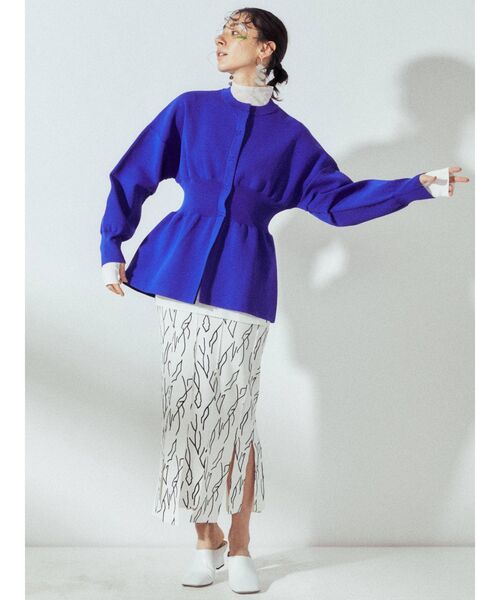 【新品タグ付き】UN3D. ランダムニットプリントスカート UN3D.（アンスリード）の「ランダムニットプリントスカート