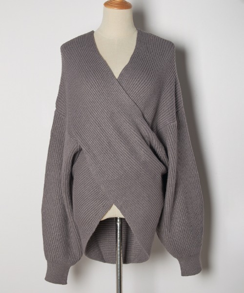 Futier land（フューティアランド）の「ウエストクロスニットプルオーバー（ニット/セーター・レディース・アイボリー/ブラック/ブルーグレー/カーキ/グレー/グリーン/モカ・FREE）」の15枚目の写真