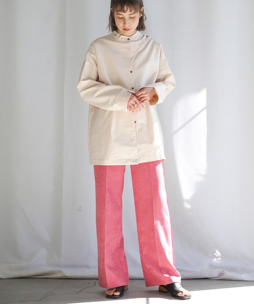 select MOCA（セレクトモカ）の「2021 SS フロントデザインスタンドカラーシャツ（シャツ/ブラウス・レディース・ライトブルー/イエロー/アイボリー・FREE）」の9枚目の写真