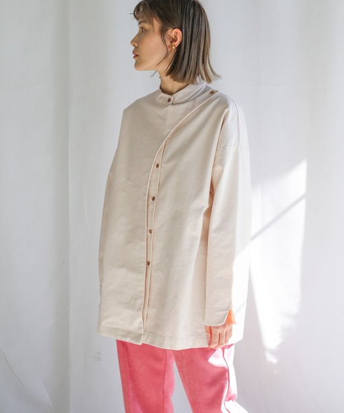 select MOCA（セレクトモカ）の「2021 SS フロントデザインスタンドカラーシャツ（シャツ/ブラウス・レディース・ライトブルー/イエロー/アイボリー・FREE）」の11枚目の写真