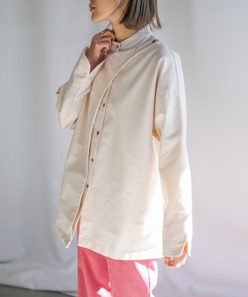 select MOCA（セレクトモカ）の「2021 SS フロントデザインスタンドカラーシャツ（シャツ/ブラウス・レディース・ライトブルー/イエロー/アイボリー・FREE）」の8枚目の写真