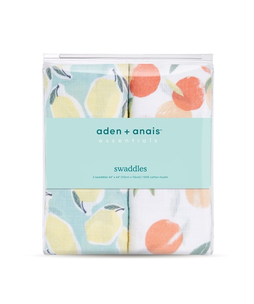 aden + anais essentials（エイデンアンドアネイエッセンシャルズ）の「モスリンスワドル2枚入り ファームトゥテーブル