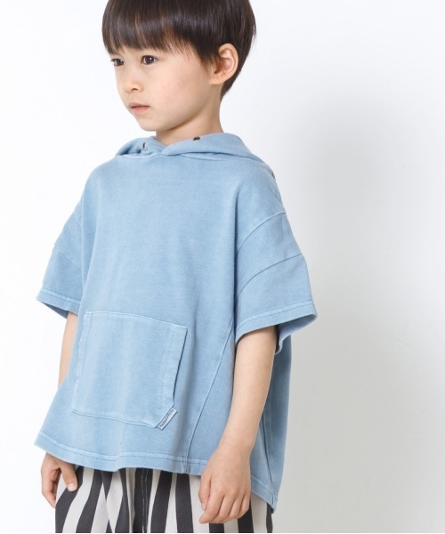 MAKE YOUR DAY（メイクユアデイ）の「硫化染フーディー■80～140cm（Tシャツ/カットソー・キッズ・グレー/ブルー/ピンク・90/100/110/120/80/140/130）」の3枚目の写真