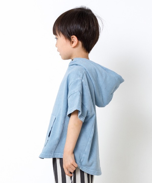 MAKE YOUR DAY（メイクユアデイ）の「硫化染フーディー■80～140cm（Tシャツ/カットソー・キッズ・グレー/ブルー/ピンク・90/100/110/120/80/140/130）」の4枚目の写真