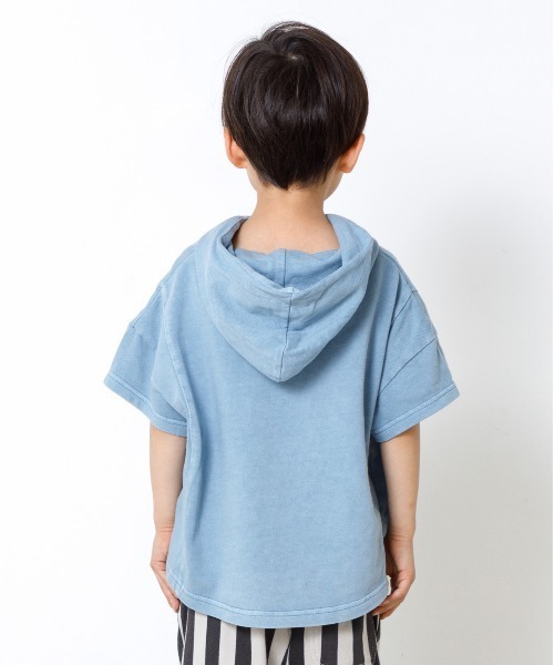 MAKE YOUR DAY（メイクユアデイ）の「硫化染フーディー■80～140cm（Tシャツ/カットソー・キッズ・グレー/ブルー/ピンク・90/100/110/120/80/140/130）」の5枚目の写真