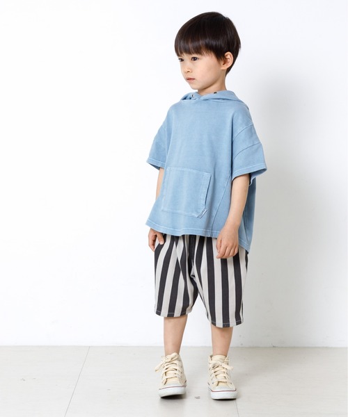 MAKE YOUR DAY（メイクユアデイ）の「硫化染フーディー■80～140cm（Tシャツ/カットソー・キッズ・グレー/ブルー/ピンク・90/100/110/120/80/140/130）」の6枚目の写真