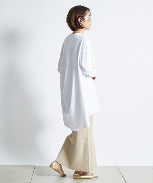 DouDou（ドゥドゥ）の「コットンリブニットスカート（スカート・レディース・ベージュ/カーキ/チャコールグレー/ライトグレー/オレンジ・FREE）」の16枚目の写真