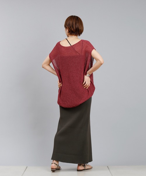 DouDou（ドゥドゥ）の「コットンリブニットスカート（スカート・レディース・ベージュ/カーキ/チャコールグレー/ライトグレー/オレンジ・FREE）」の7枚目の写真