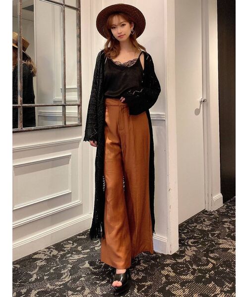 RESEXXY（リゼクシー）の「鈎針風ニットカーディガン（カーディガン/ボレロ・レディース・アイボリー/ブラック・FREE）」の2枚目の写真