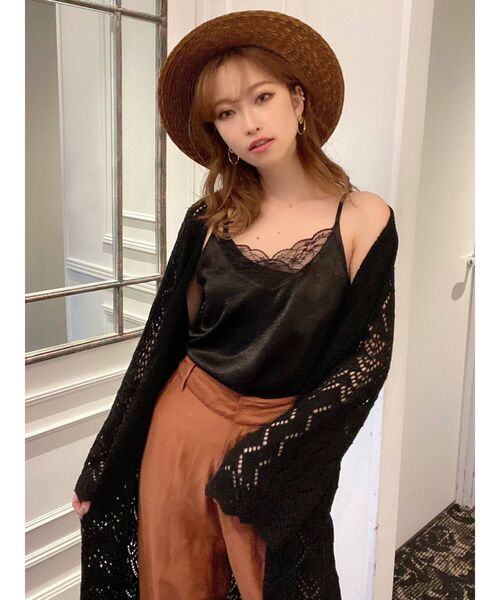 RESEXXY（リゼクシー）の「鈎針風ニットカーディガン（カーディガン/ボレロ・レディース・アイボリー/ブラック・FREE）」の7枚目の写真