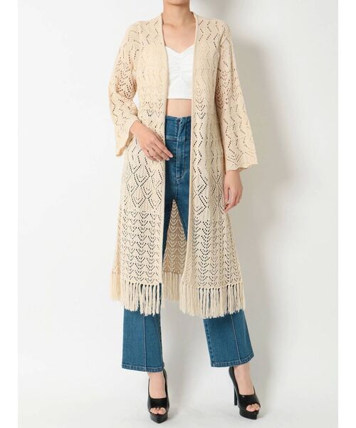 RESEXXY（リゼクシー）の「鈎針風ニットカーディガン（カーディガン/ボレロ・レディース・アイボリー/ブラック・FREE）」の16枚目の写真