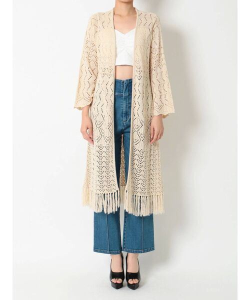 RESEXXY（リゼクシー）の「鈎針風ニットカーディガン（カーディガン/ボレロ・レディース・アイボリー/ブラック・FREE）」の17枚目の写真