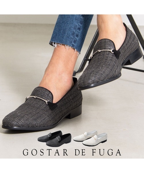 GOSTAR DE FUGA(ゴスタール ジフーガ)の「『GOSTAR DE FUGA』ビット付きニットローファー(ローファー・メンズ・ホワイト/ブラック・M/L)」の3枚目の写真