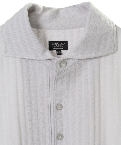 CROWDED CLOSET（クラウデッドクローゼット）の「ニットサッカーシャツ（ポロシャツ・メンズ・ホワイト/ネイビー/グレー・2/4/3）」の12枚目の写真