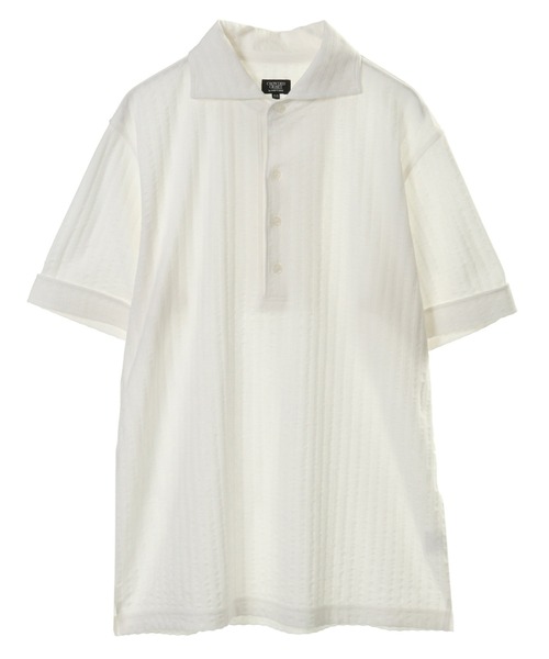 CROWDED CLOSET（クラウデッドクローゼット）の「ニットサッカーシャツ（ポロシャツ・メンズ・ホワイト/ネイビー/グレー・2/4/3）」の6枚目の写真