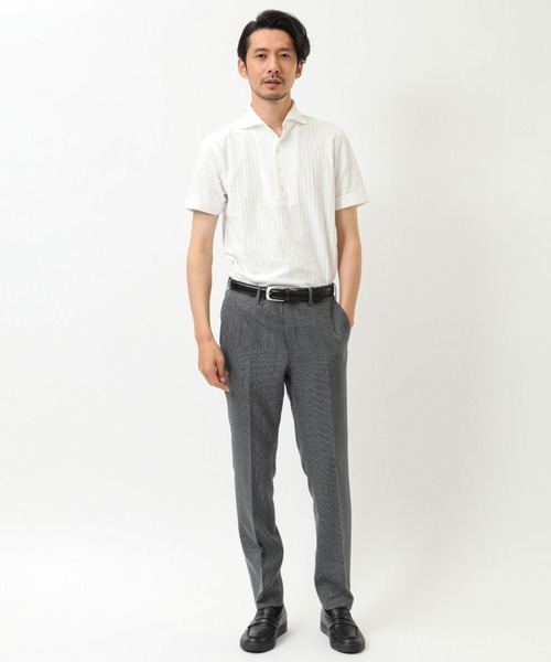 CROWDED CLOSET（クラウデッドクローゼット）の「ニットサッカーシャツ（ポロシャツ・メンズ・ホワイト/ネイビー/グレー・2/4/3）」の10枚目の写真