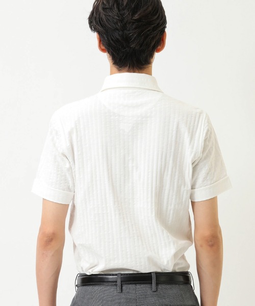 CROWDED CLOSET（クラウデッドクローゼット）の「ニットサッカーシャツ（ポロシャツ・メンズ・ホワイト/ネイビー/グレー・2/4/3）」の13枚目の写真