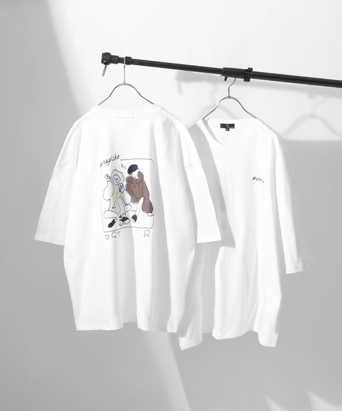 ZIP FIVE（ジップファイブ）の「【ZIP FIVE】アソートイラストプリントビッグシルエット半袖Tシャツ（Tシャツ/カットソー・メンズ・ホワイト/ブラック/パープル/グレー/ブルー/ホワイト系/ホワイト系1/ホワイト系2/ブラック系/ブラック系1/ブラック系2/グレー系/グレー系1/グレー系2/ブルー系/ブルー系1/ブルー系2/パープル系/パープル系1/パープル系2・MEDIUM/LARGE）」の5枚目の写真