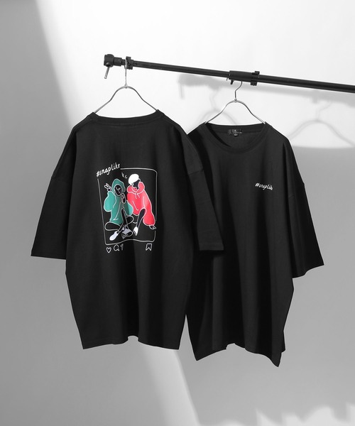 ZIP FIVE（ジップファイブ）の「【ZIP FIVE】アソートイラストプリントビッグシルエット半袖Tシャツ（Tシャツ/カットソー・メンズ・ホワイト/ブラック/パープル/グレー/ブルー/ホワイト系/ホワイト系1/ホワイト系2/ブラック系/ブラック系1/ブラック系2/グレー系/グレー系1/グレー系2/ブルー系/ブルー系1/ブルー系2/パープル系/パープル系1/パープル系2・MEDIUM/LARGE）」の9枚目の写真