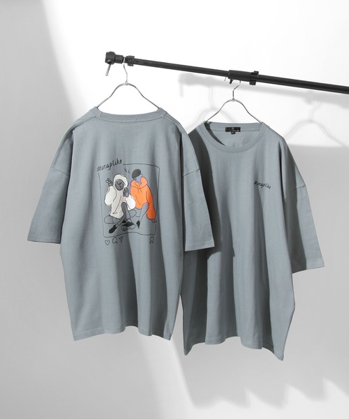 ZIP FIVE（ジップファイブ）の「【ZIP FIVE】アソートイラストプリントビッグシルエット半袖Tシャツ（Tシャツ/カットソー・メンズ・ホワイト/ブラック/パープル/グレー/ブルー/ホワイト系/ホワイト系1/ホワイト系2/ブラック系/ブラック系1/ブラック系2/グレー系/グレー系1/グレー系2/ブルー系/ブルー系1/ブルー系2/パープル系/パープル系1/パープル系2・MEDIUM/LARGE）」の16枚目の写真