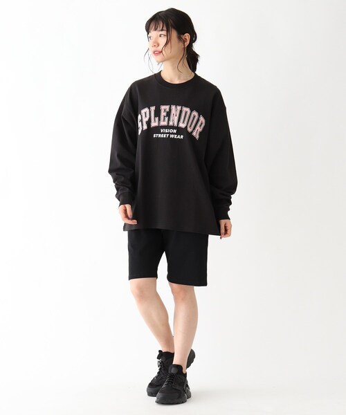 VISION STREET WEAR（ヴィジョンストリートウェア）の「◆VISION STREET WEAR ヴィジョンストリートウェア 別注カレッジTシャツ（Tシャツ/カットソー・レディース・ベージュ/アイボリー/ブラック・99）」の4枚目の写真