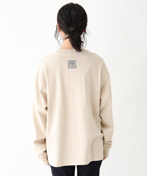 VISION STREET WEAR（ヴィジョンストリートウェア）の「◆VISION STREET WEAR ヴィジョンストリートウェア 別注カレッジTシャツ（Tシャツ/カットソー・レディース・ベージュ/アイボリー/ブラック・99）」の14枚目の写真