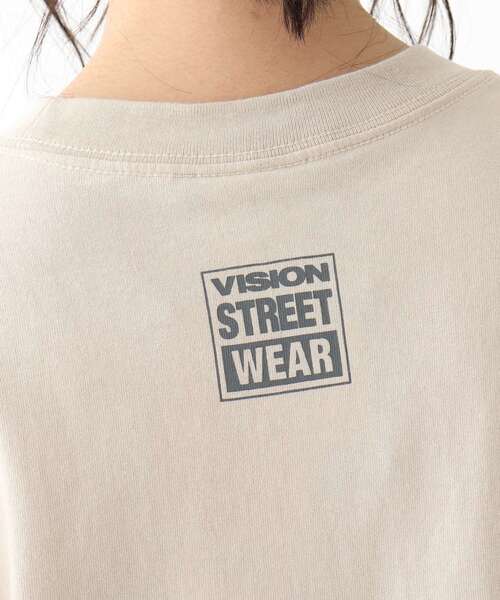 VISION STREET WEAR（ヴィジョンストリートウェア）の「◆VISION STREET WEAR ヴィジョンストリートウェア 別注カレッジTシャツ（Tシャツ/カットソー・レディース・ベージュ/アイボリー/ブラック・99）」の6枚目の写真