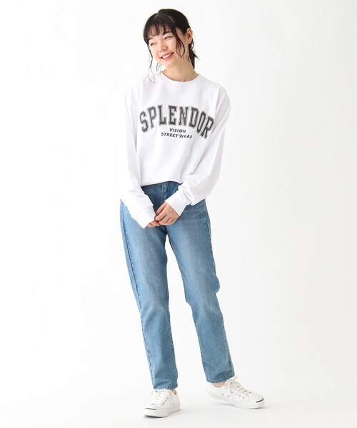 VISION STREET WEAR（ヴィジョンストリートウェア）の「◆VISION STREET WEAR ヴィジョンストリートウェア 別注カレッジTシャツ（Tシャツ/カットソー・レディース・ベージュ/アイボリー/ブラック・99）」の13枚目の写真