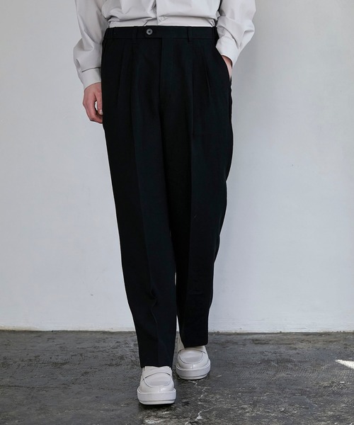 UNITED TOKYO（ユナイテッドトウキョウ）の「リネンワイドスラックス（スラックス・メンズ・マルチ/ベージュ/ブラック・1/2/3）」の2枚目の写真