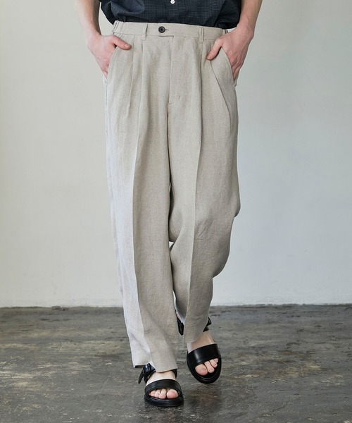 UNITED TOKYO（ユナイテッドトウキョウ）の「リネンワイドスラックス（スラックス・メンズ・マルチ/ベージュ/ブラック・1/2/3）」の21枚目の写真