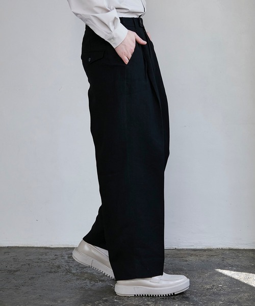 UNITED TOKYO（ユナイテッドトウキョウ）の「リネンワイドスラックス（スラックス・メンズ・マルチ/ベージュ/ブラック・1/2/3）」の12枚目の写真